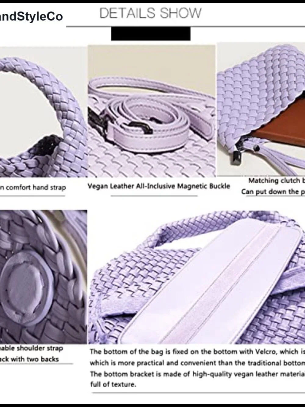 Woven Hobo Crossbody Bag Vegan Leather Mini Clutch Purse Handmade